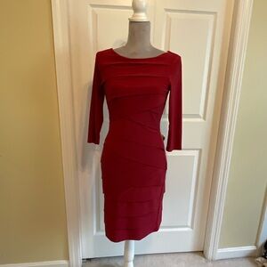 White House Black Market Instantly Slimming Red Women's Dress
